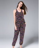  Cherry Blossom Printed Silk Jumpsuit